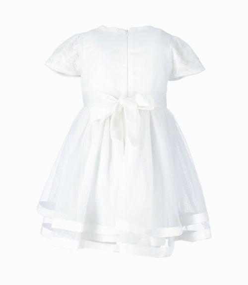 Vestido niña con perlas 2 años / Blanco