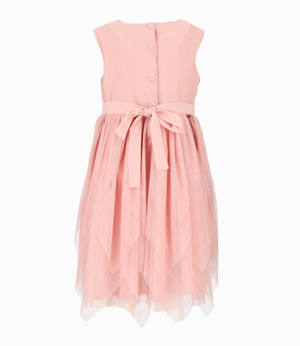 Vestido niña con pecho bordado 2 años / Rosado