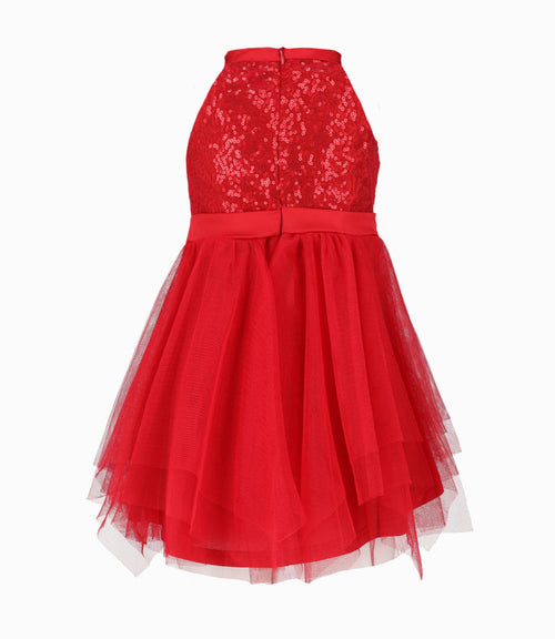 Vestido niña con perlas 2 años / Rojo