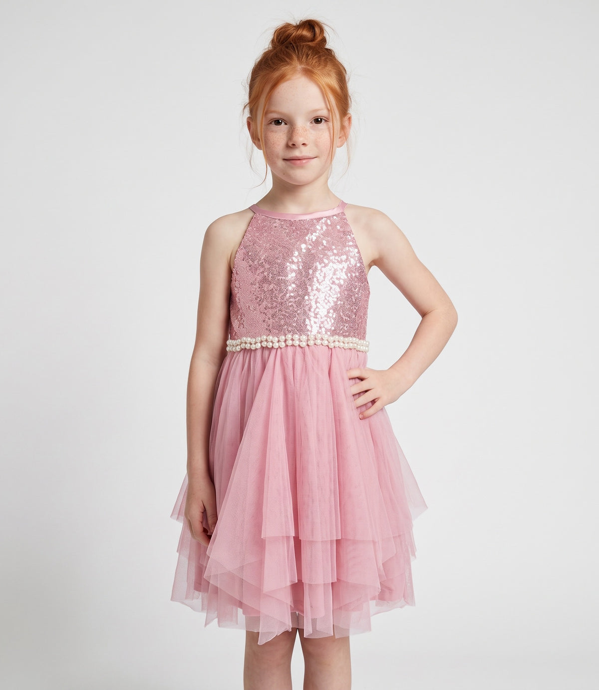 Vestido niña con perlas