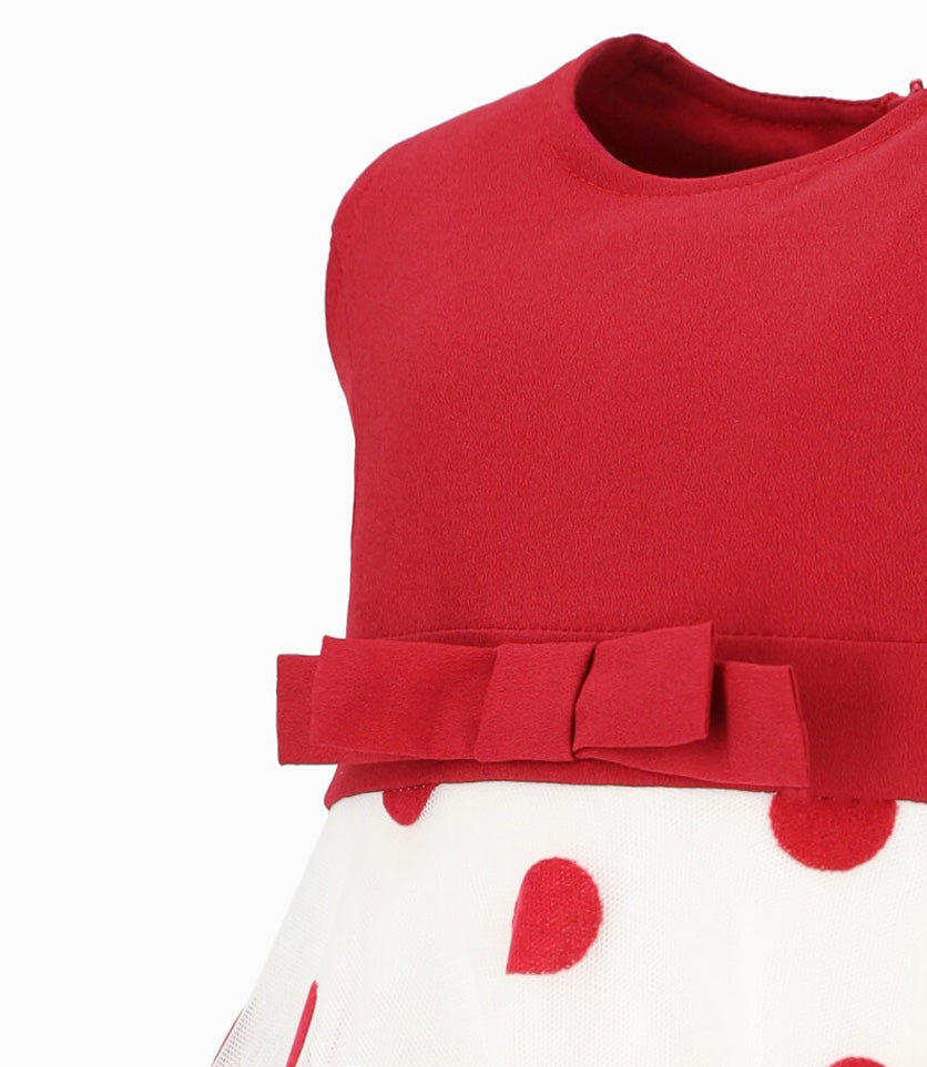 Vestido niña con puntos