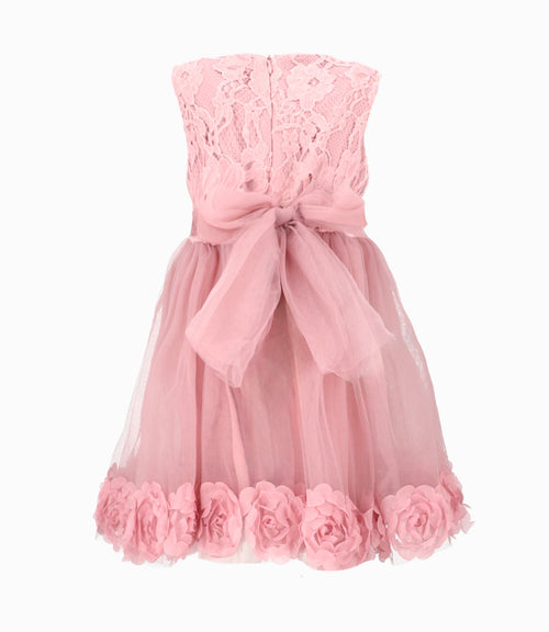 Vestido niña con flores 2 años / Palo Rosa