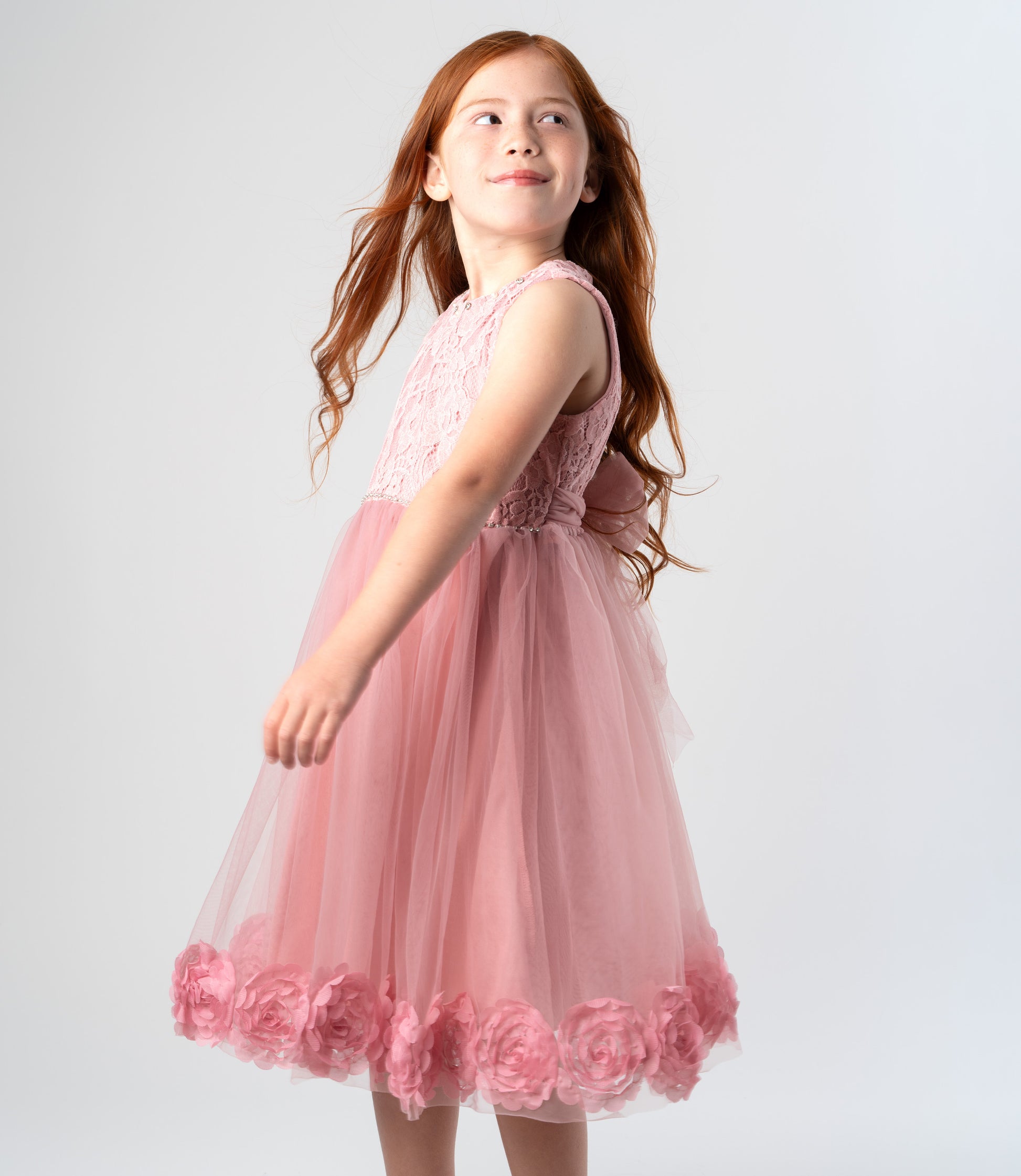 [NO PUBLICAR - GUARDADO] Vestido niña con flores 2 años / Palo Rosa