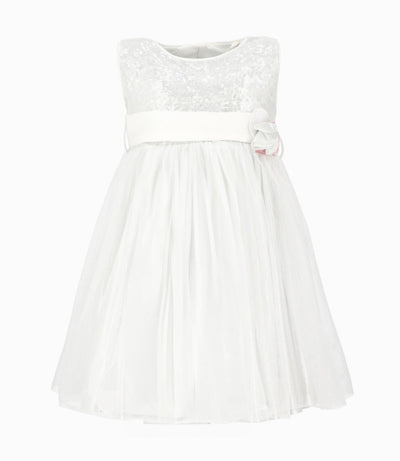 Vestido niña con tul 2 años / Blanco