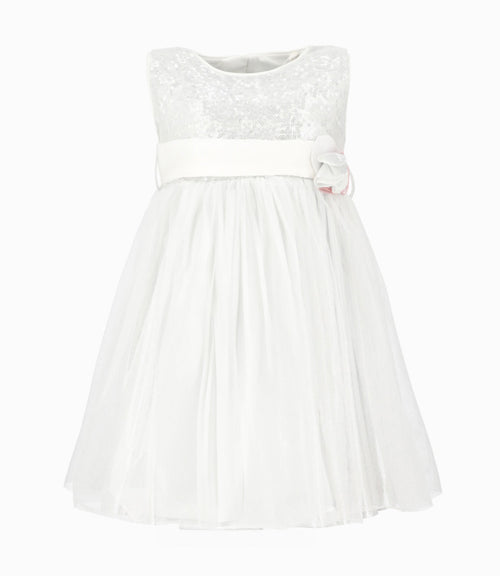 Vestido niña con tul 2 años / Blanco