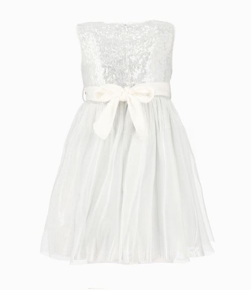 Vestido niña con tul 2 años / Blanco