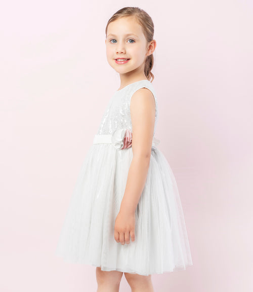Vestido niña con tul 2 años / Blanco