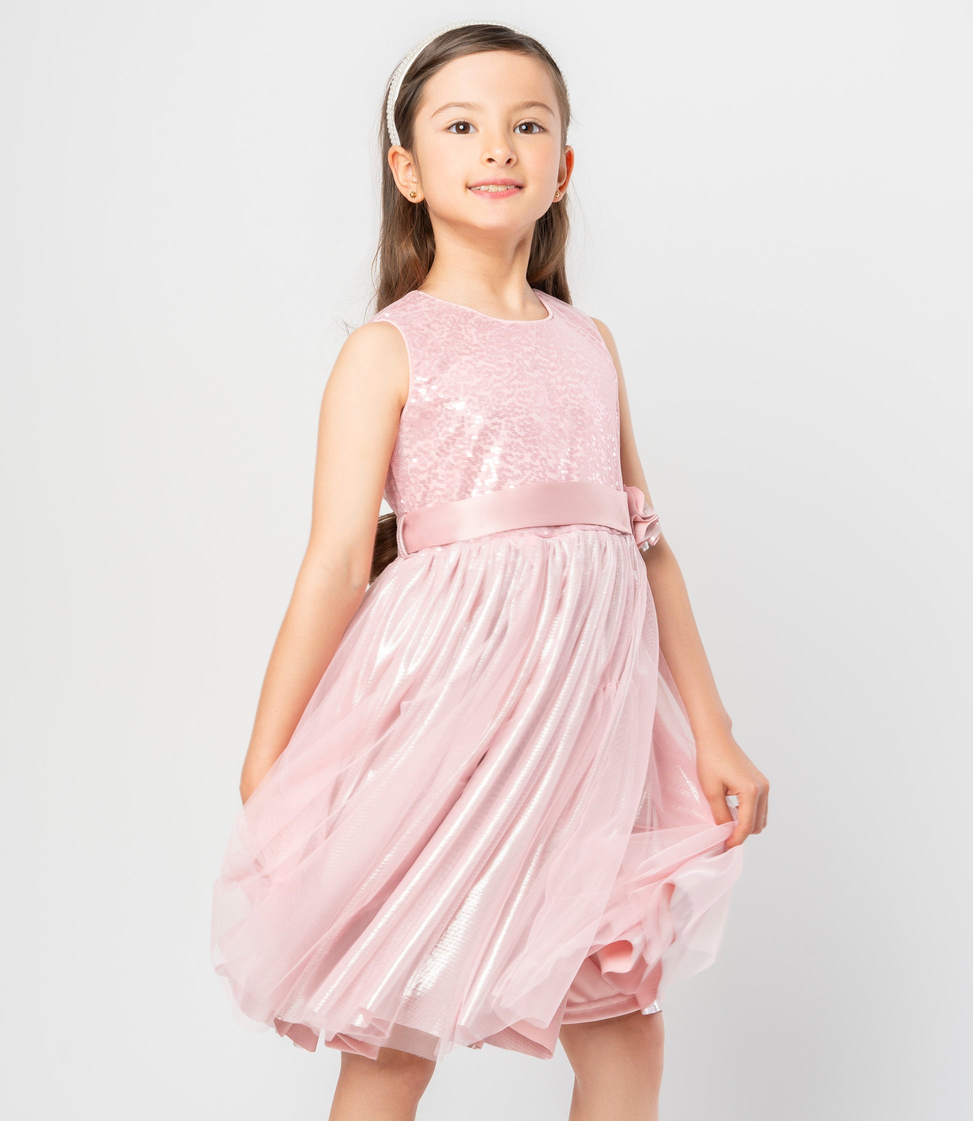 Vestido niña con tul 2 años / Palo Rosa