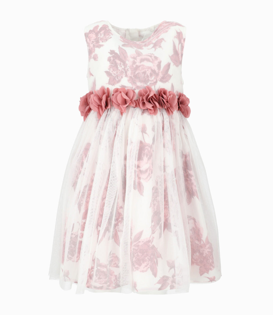 Vestido niña con flores 2 años / Palo Rosa