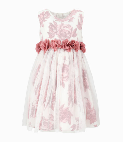 Vestido niña con flores 2 años / Palo Rosa