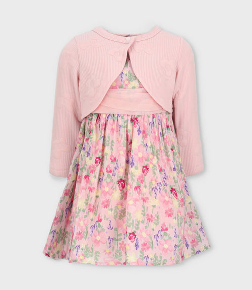 Vestido niña floreado con bolero 2 años / Rosado