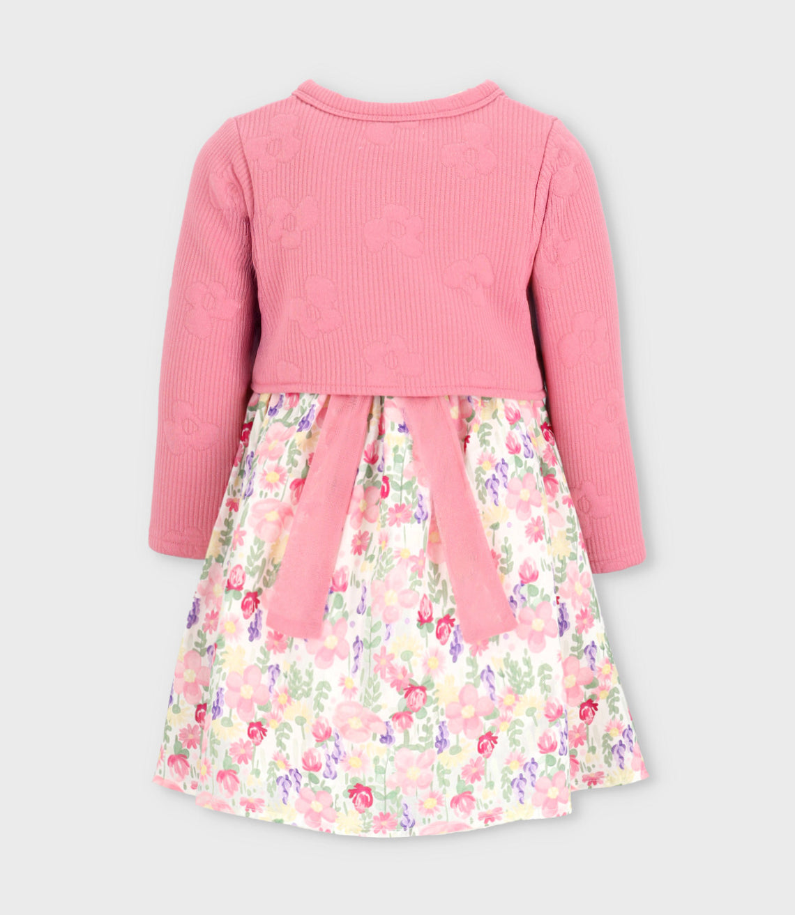 Vestido niña floreado con bolero 2 años / Blanco