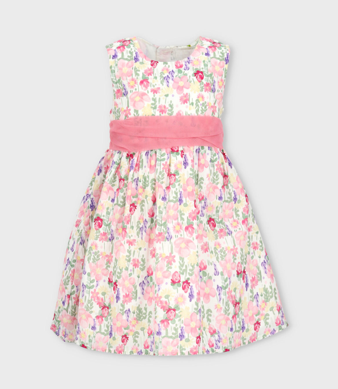 Vestido niña floreado con bolero 2 años / Blanco