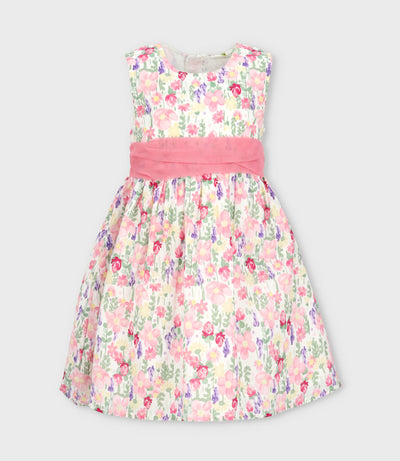 Vestido niña floreado con bolero 2 años / Blanco