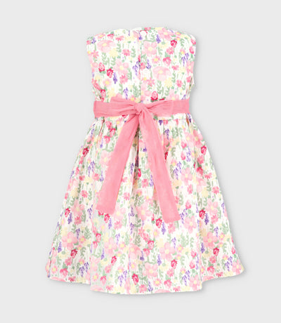 Vestido niña floreado con bolero 2 años / Blanco