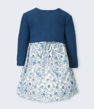 Vestido niña floreado 2 años / Azul Marino