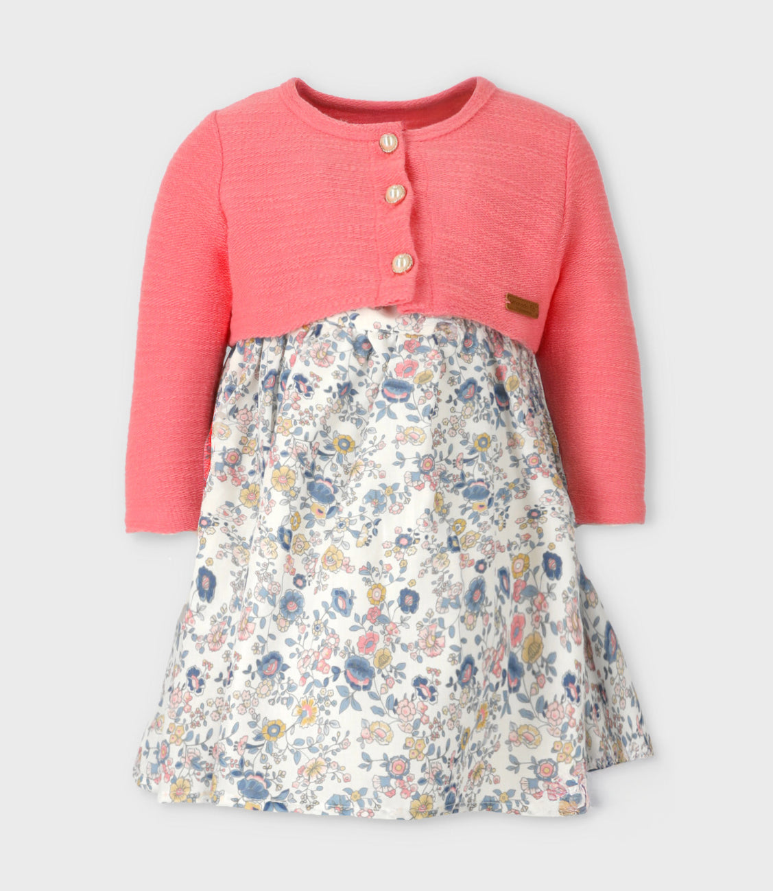 Vestido niña floreado 2 años / Coral