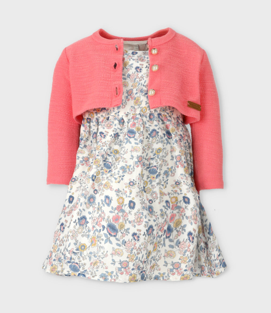 Vestido niña floreado 2 años / Coral