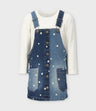 Vestido niña de denim con flores