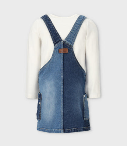 Vestido niña de denim con flores