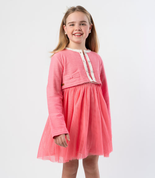 Vestido niña con bolero 2 años / Coral
