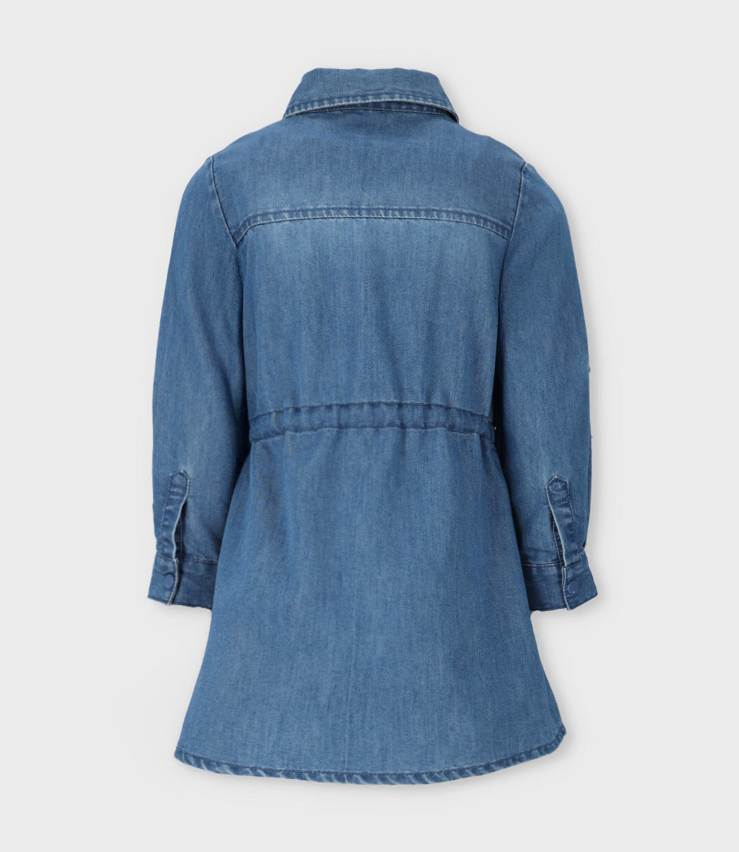 Vestido niña aplicación de flores 2 años / Celeste