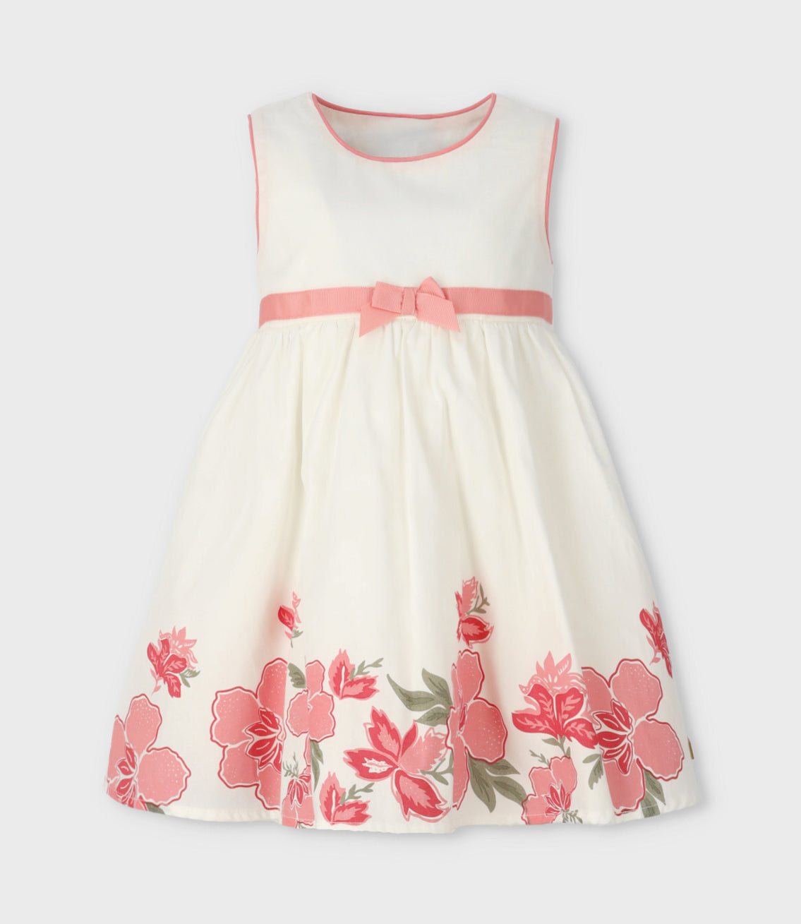 Vestido niña con flores 2 años / Blanco