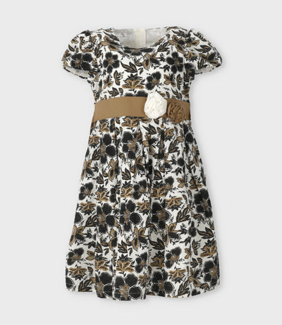 Vestido niña floreado 2 años / Negro