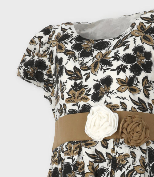 Vestido niña floreado 2 años / Negro