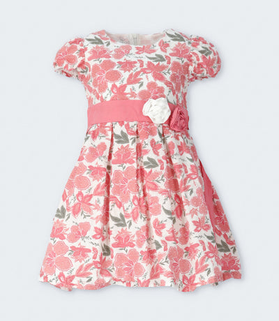 Vestido niña floreado 2 años / Coral