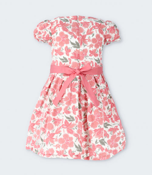 Vestido niña floreado 2 años / Coral