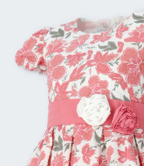 Vestido niña floreado 2 años / Coral