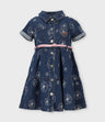Vestido niña de denim con flores