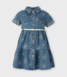Vestido niña de denim con flores