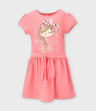 Vestido niña con puntos y estampado