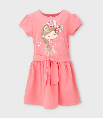 Vestido niña con puntos y estampado