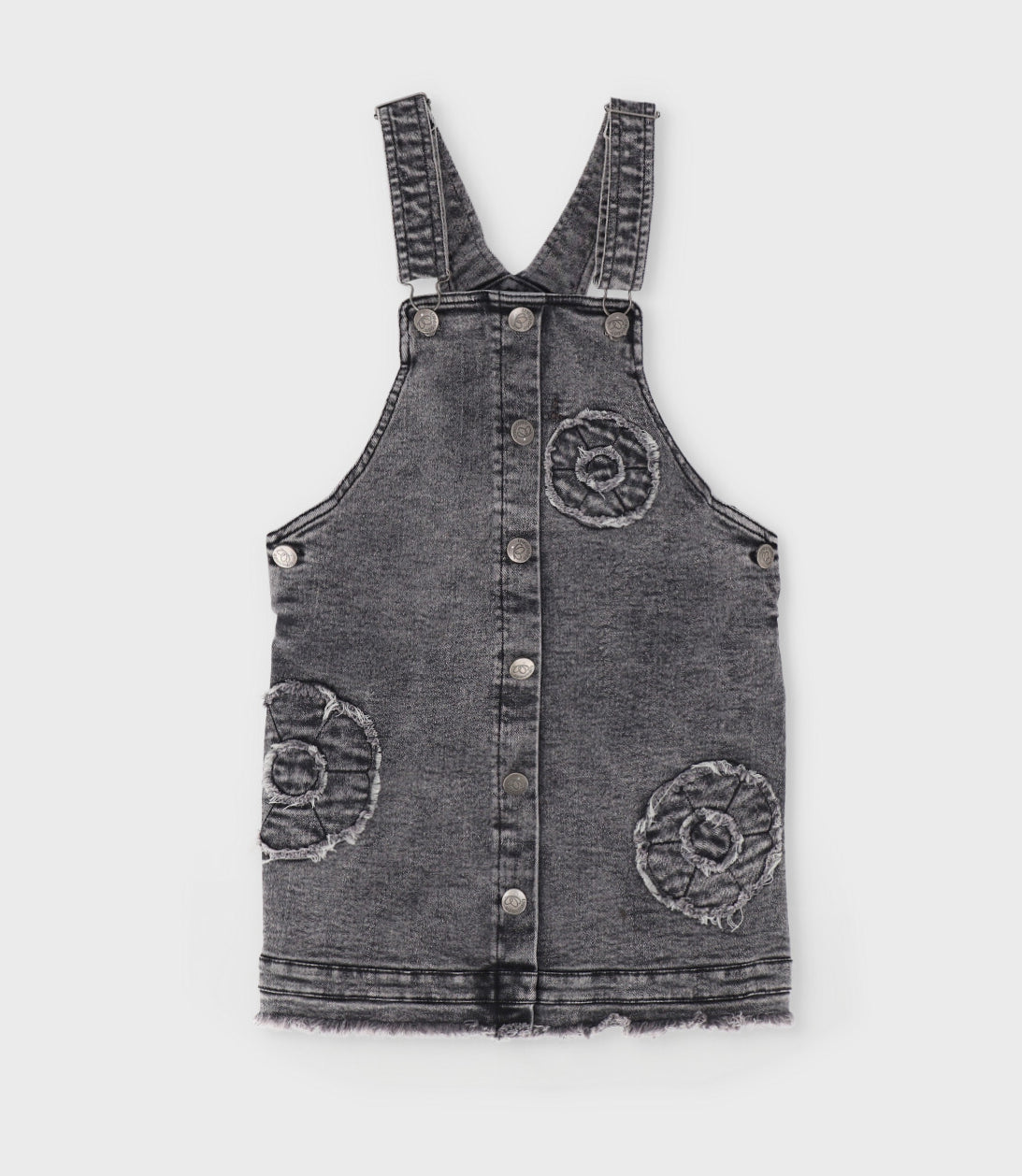 Vestido niña de denim con flores 2 años / Negro