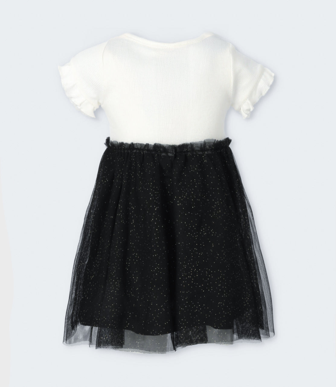 Vestido niña acanalado 2 años / Negro
