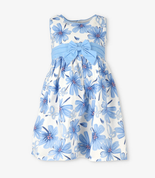 Vestido niña floreado 2 años / Celeste