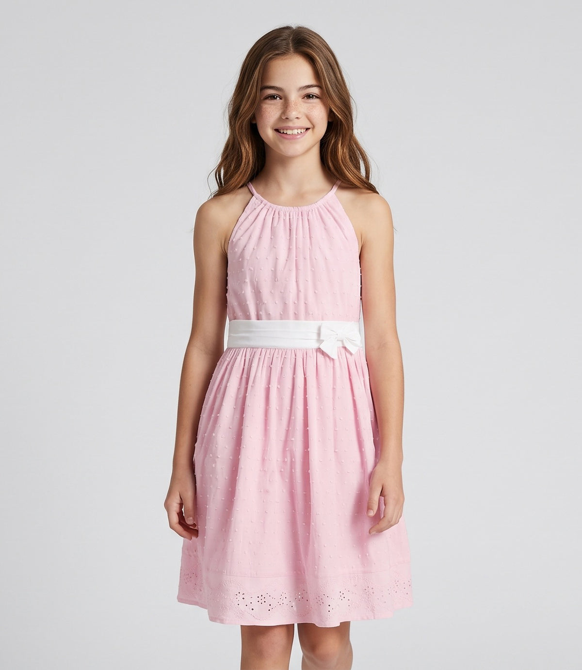 Vestido niña con lazo 2 años / Rosado