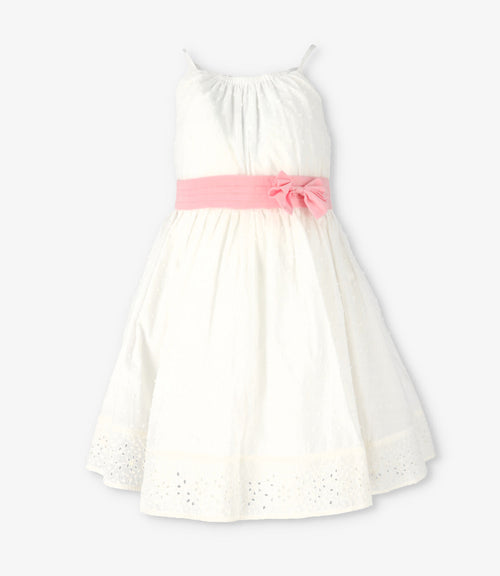 Vestido niña con lazo 2 años / Crudo