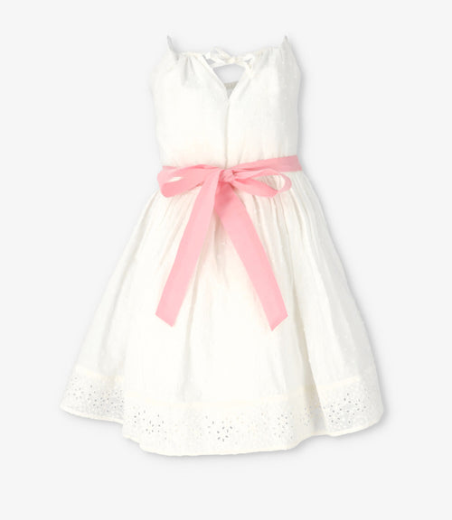 Vestido niña con lazo 2 años / Crudo