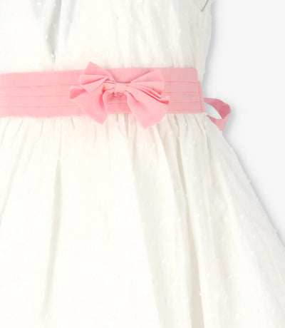 Vestido niña con lazo 2 años / Crudo