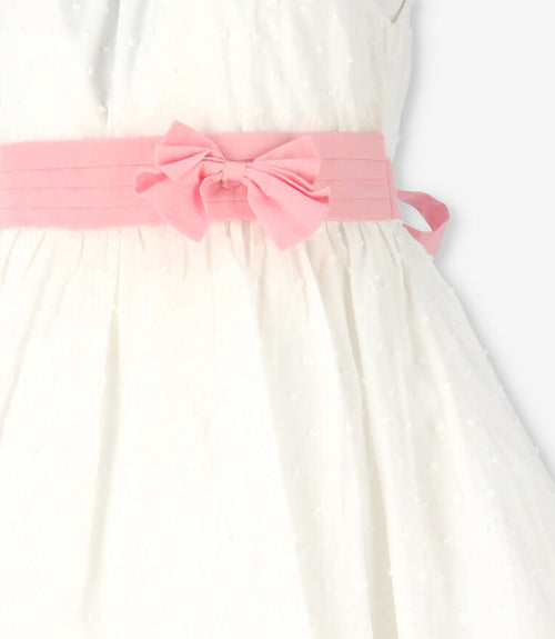 Vestido niña con lazo 2 años / Crudo