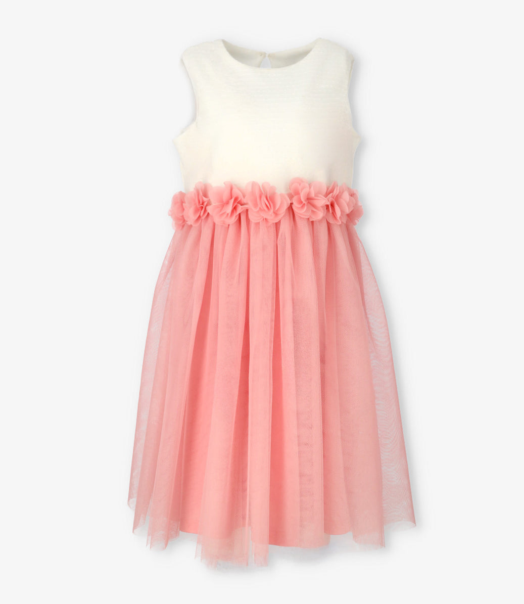 Vestido niña con flores 2 años / Rosado