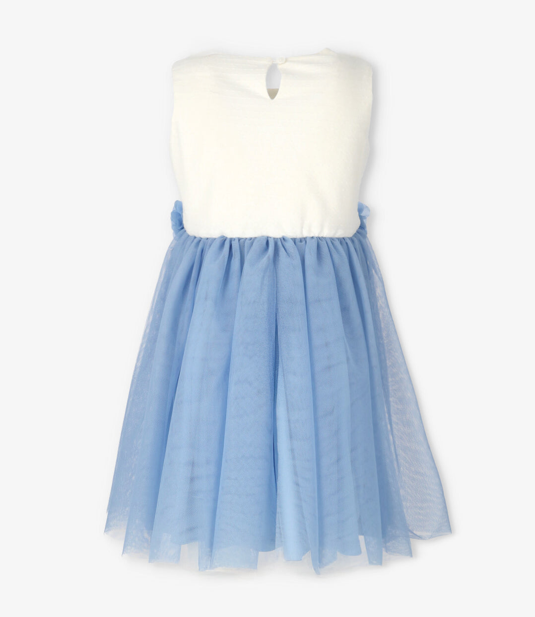 Vestido niña con flores 2 años / Celeste