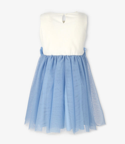 Vestido niña con flores 2 años / Celeste