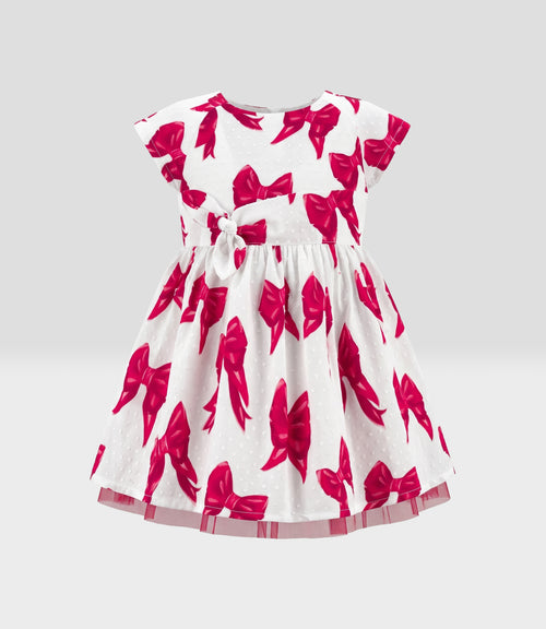 Vestido niña con lazos 2 años / Rojo