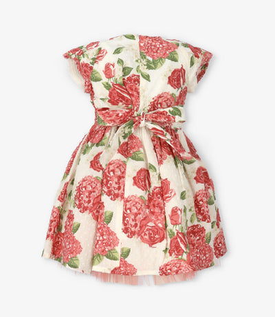Vestido niña con flores 2 años / Coral