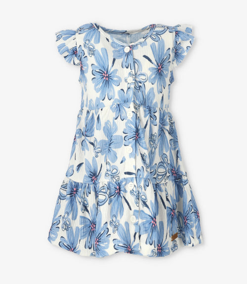 Vestido niña floreado 2 años / Celeste